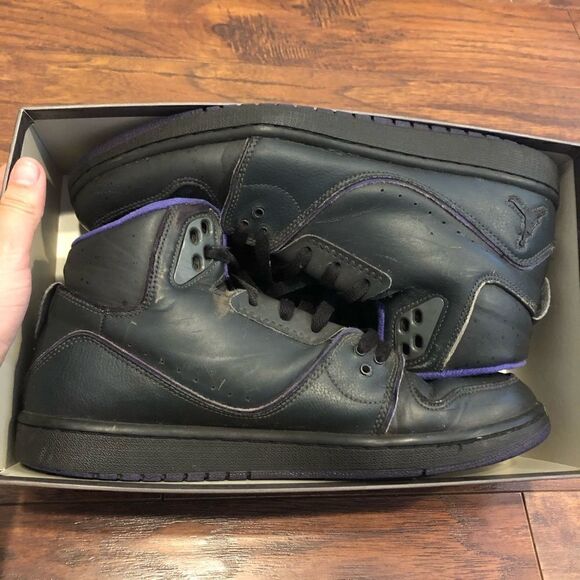 NIKE air JORDAN 1 flight 2 black purple shoes sneakers size 10 men - Picture 8 of 8